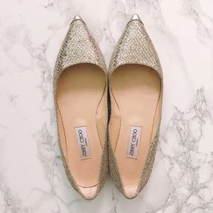 Jimmy Choo Glitter Flats (40.5)